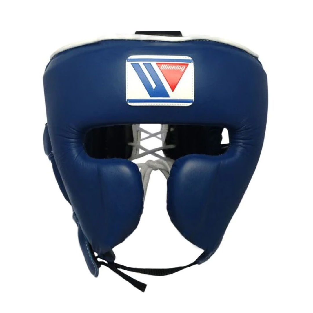 Winning Head Gear, Dark Blue Winning Protection Gear, Winning Head protectors, Winning face protectors, Winning boxing gear